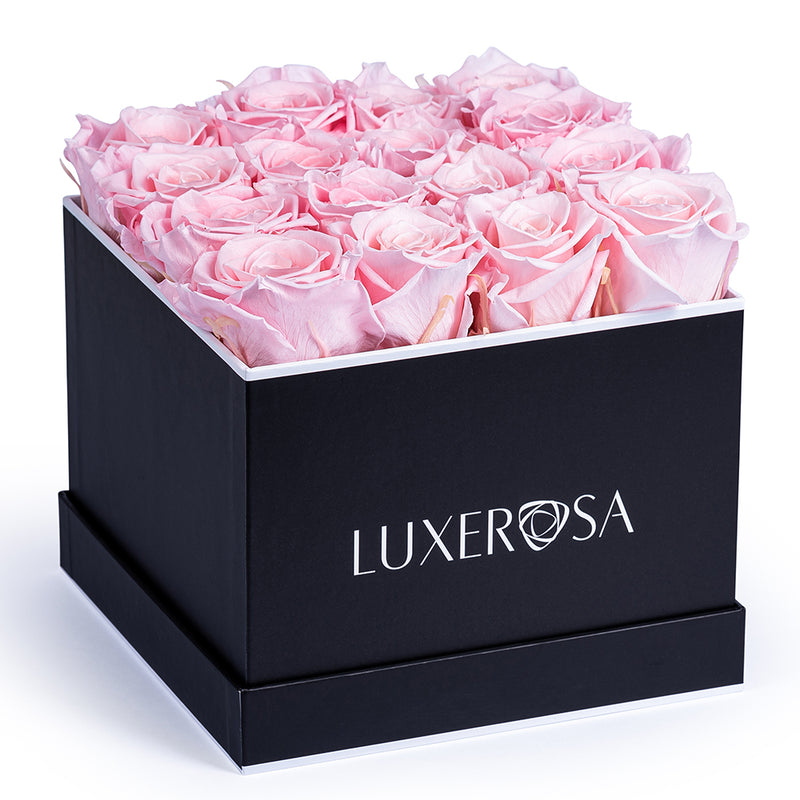 Black, Large Square, Infinity Rose Box