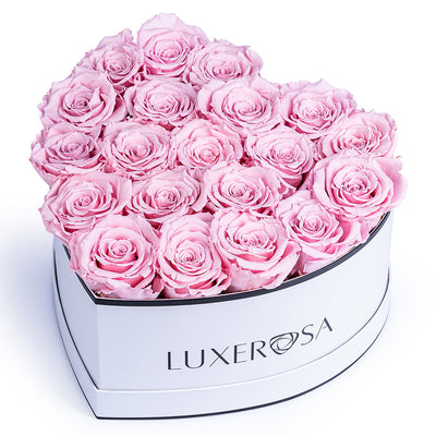 Large, White, Venus Heart Shaped, Eternity Rose Box