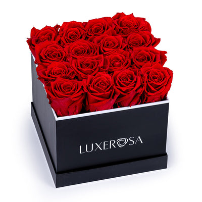 Black, Large Square, Infinity Rose Box
