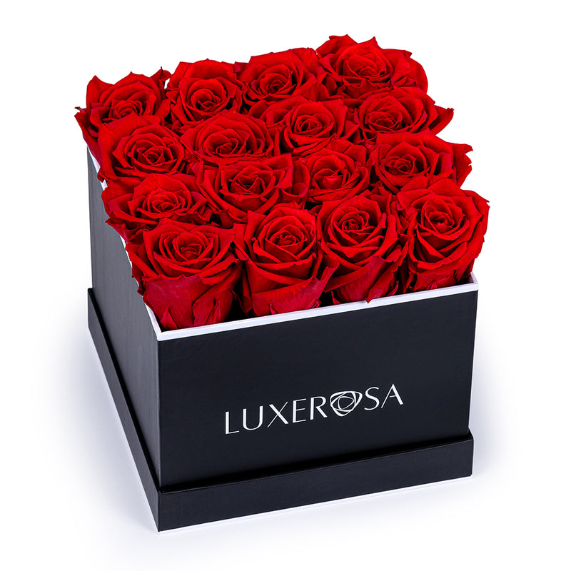 Black, Large Square, Infinity Rose Box
