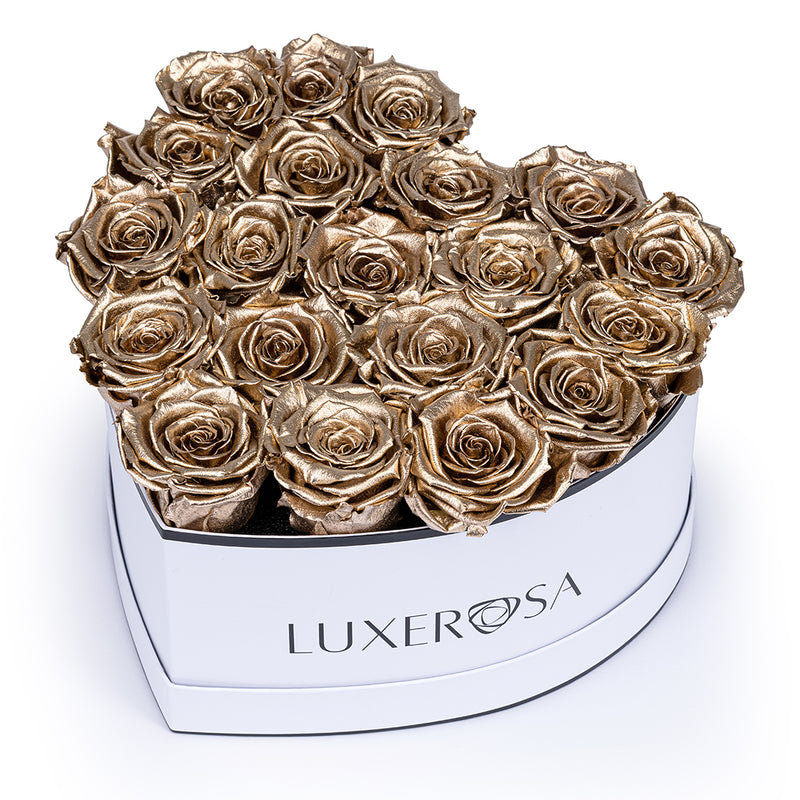 Large, White, Venus Heart Shaped, Eternity Rose Box