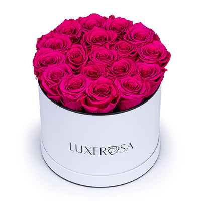 White, Large Round Forever Rose Box