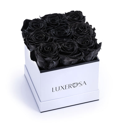 White, Medium Square Infinity Rose Box