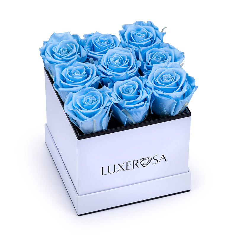 White, Medium Square Infinity Rose Box