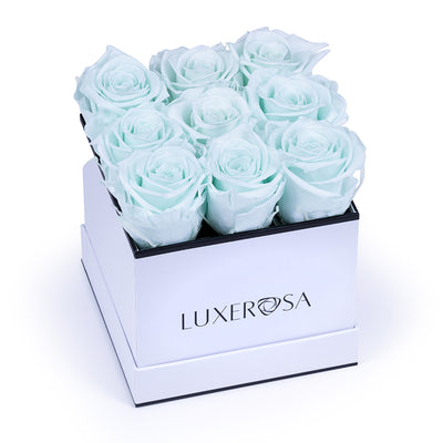 White, Medium Square Infinity Rose Box