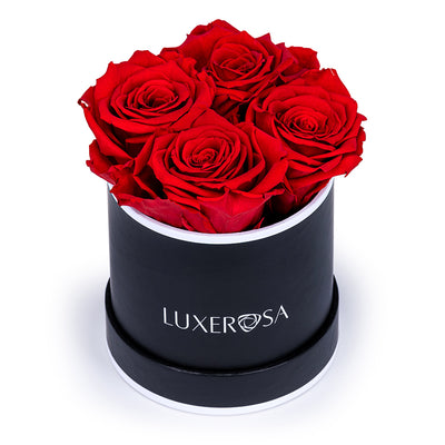 Black, Small Round Forever Rose Box